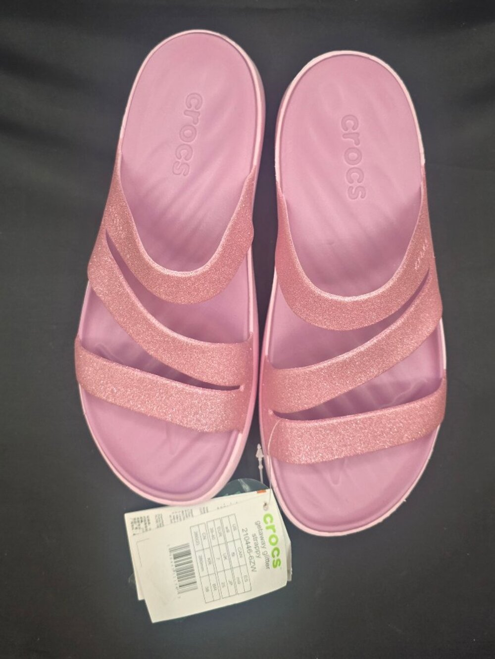 Crocs Getaway Glitter Strappy Sandals Women's size 9 - Picture 3 of 6